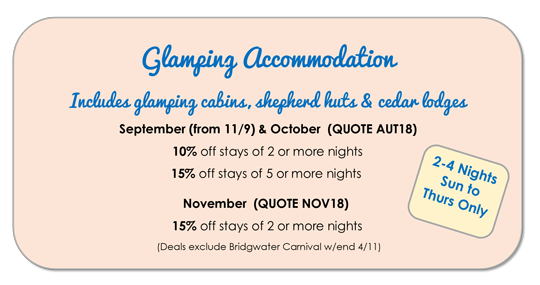 Autumn deals on super and premier pitches at Old Oaks